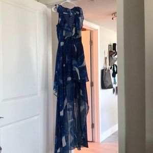 High low blue dress
